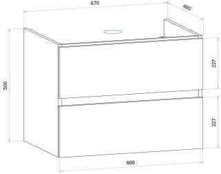 Подвесная тумба под раковину Art&Max Techno 70см айс какао AM-Techno-700-2C-SO-FC305